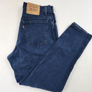 Levi's 90s Orange Tab 95 Vintage Relaxed Fit Tapered Leg Dark High Rise Jeans